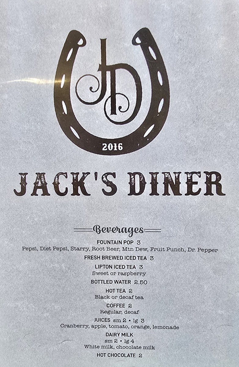 Jack's Diner Menu - Image 2