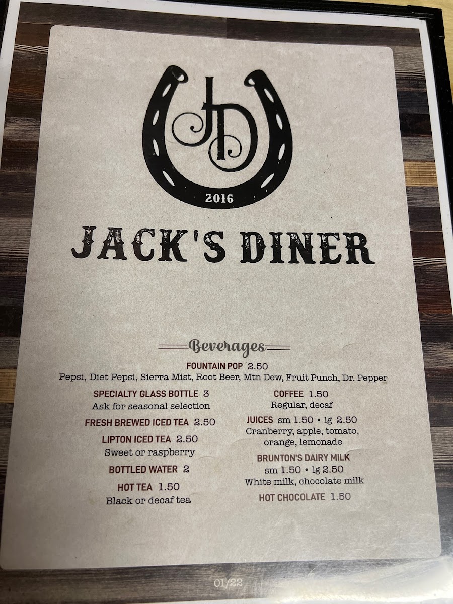 Jack's Diner Menu - Image 6